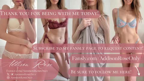 Snapshot of addieroseone chatting on 31, 1, 2025 Addison Rose I am currently away for the holiday weekend. Streams start again on 1242024. Enjoy the holiday online show from 31, 1, 2025