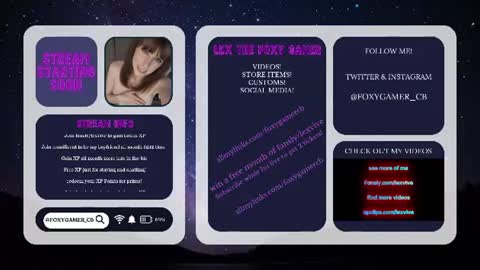 Lex Vive foxygamer cb online show from 18, 7, 2026